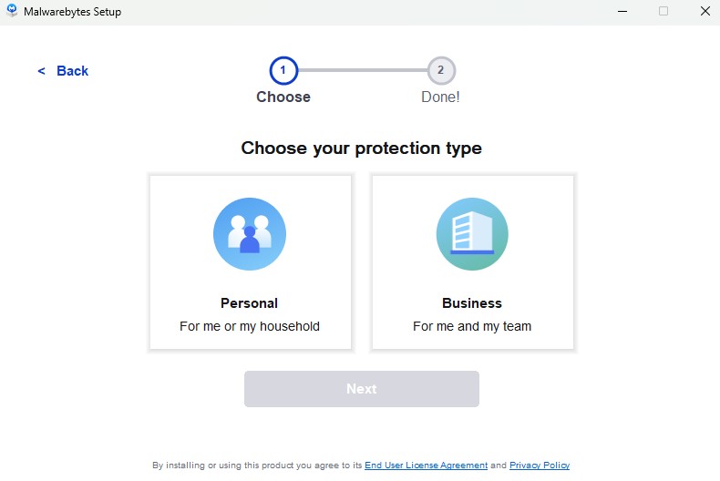 Malwarebytes setup