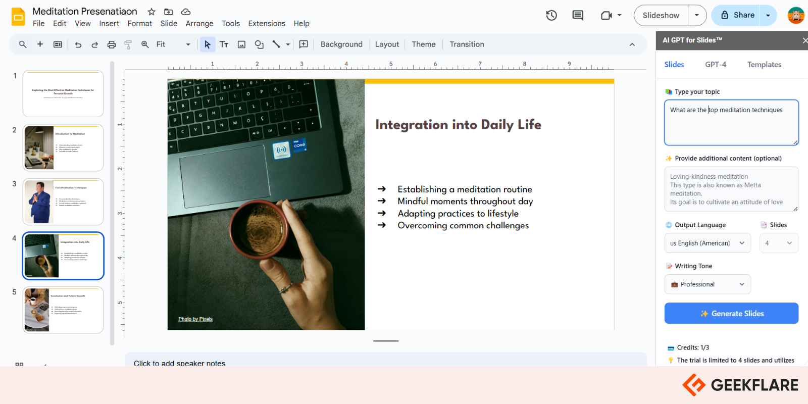 Google Slides by ChatGPT