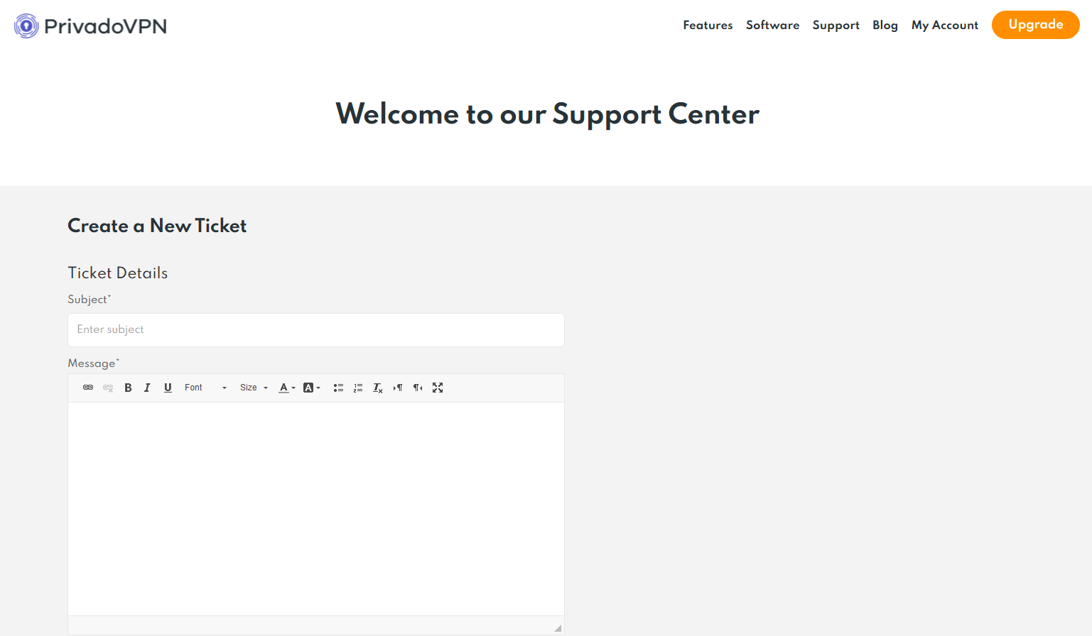 Privado Support center