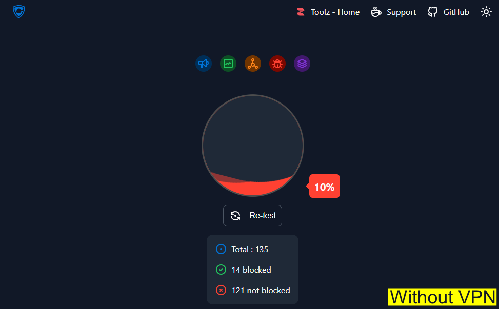 Testing ad blocker without vpn