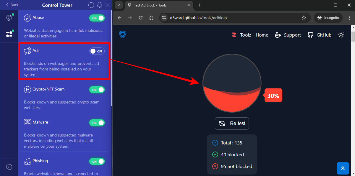 Without adblocker enabled